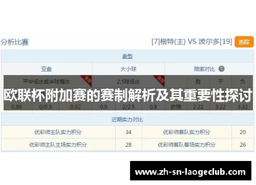 欧联杯附加赛的赛制解析及其重要性探讨 欧联杯附加赛的赛制解析及其重要性探讨