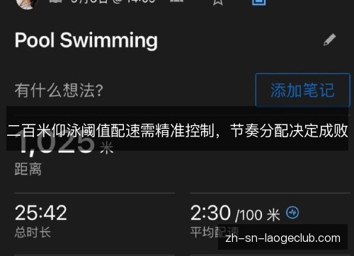 二百米仰泳阈值配速需精准控制,节奏分配决定成败 二百米仰泳阈值配速需精准控制,节奏分配决定成败